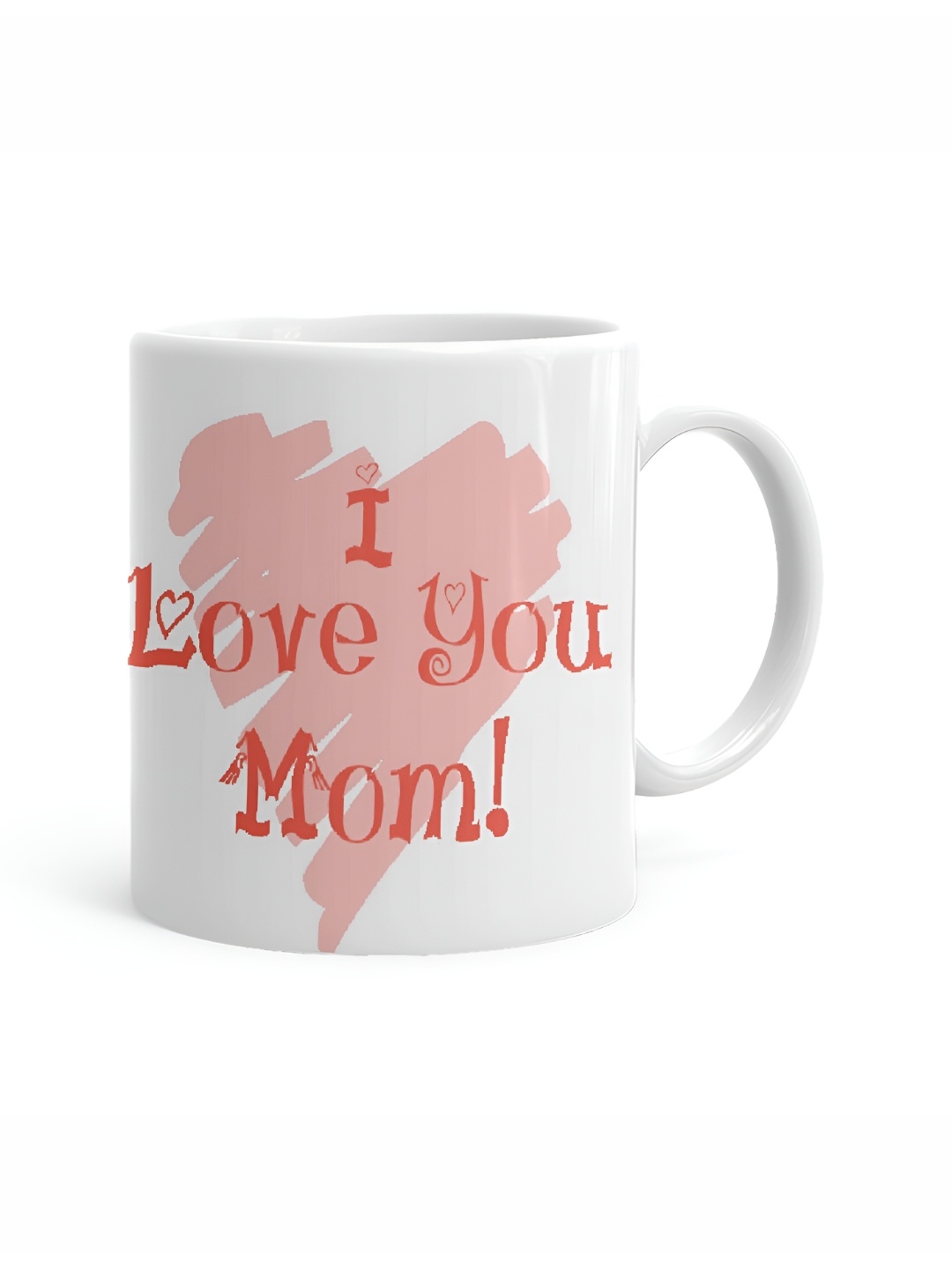 

Khakee White & Peach Printed Microwave Safe Ceramic Glossy Mug 325 ml