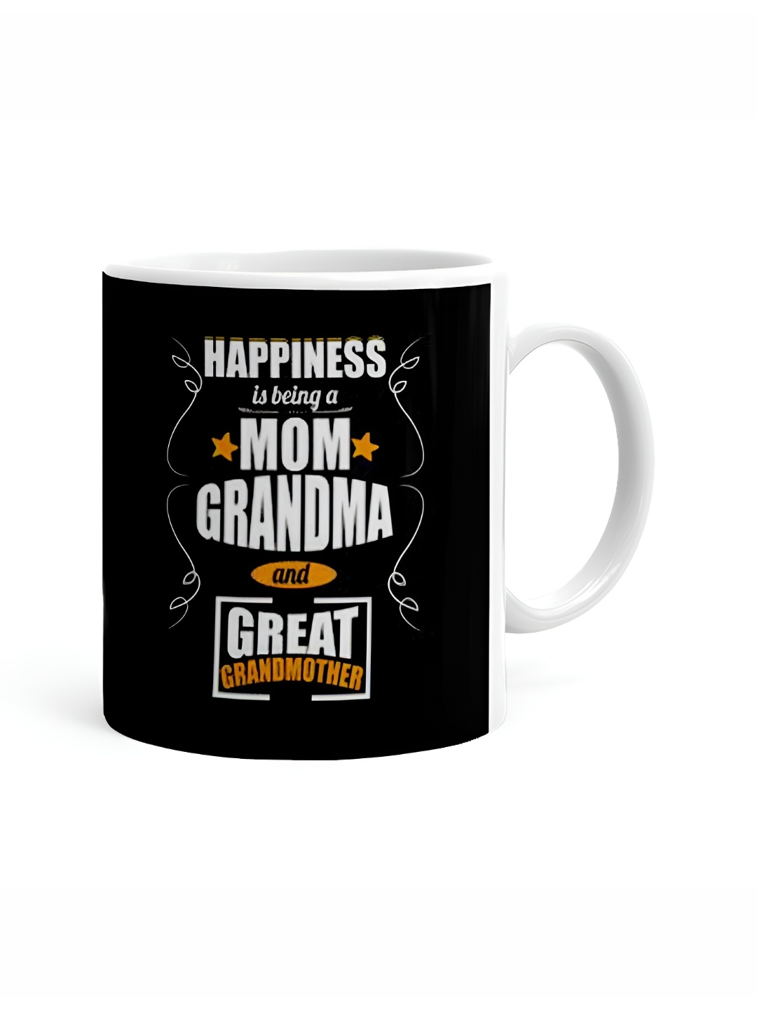 

Khakee White & Black Typography Printed Microwave Safe Ceramic Glossy Mug 325 ml