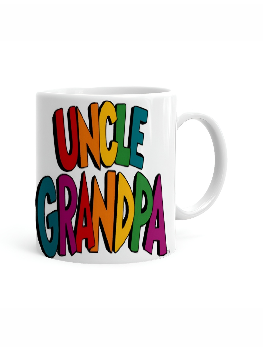 

Khakee White & Orange Printed Ceramic Glossy Mug 325 ml