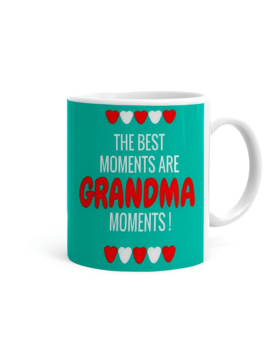 

Khakee White & Sea Green Text or Slogans Printed Ceramic Glossy Cups