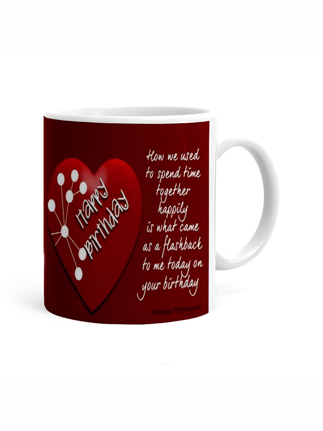 

Khakee White & Maroon Text or Slogans Printed Ceramic Glossy Mugs 325 ml