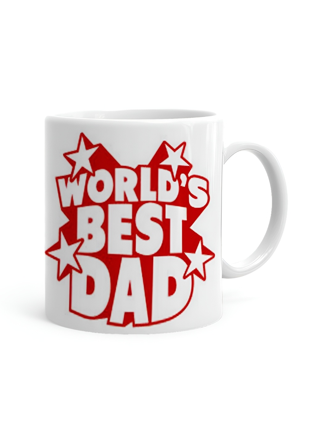 

Khakee White & Red Printed Microwave Safe Ceramic Glossy Mug 325 ml