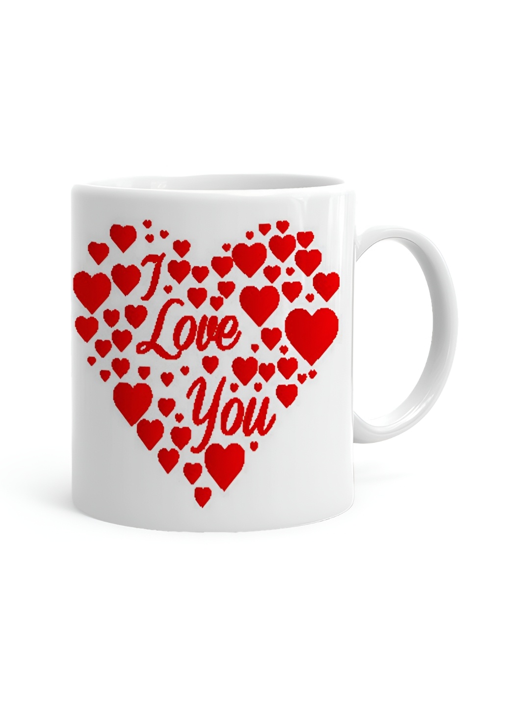 

Khakee White & Pink 2 Pieces Printed Ceramic Glossy Mugs 325 ml