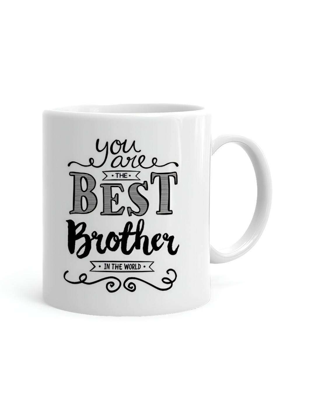 

Khakee White & Black Printed Ceramic Glossy Mugs 325 ml