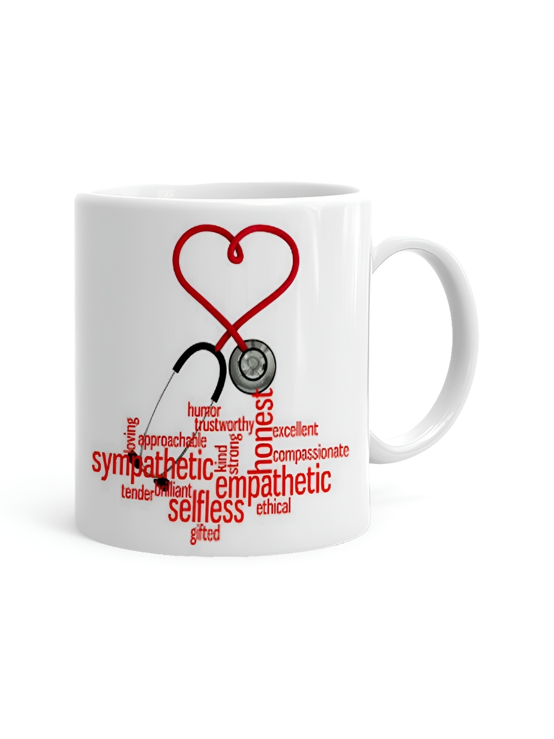 

Khakee White & Pink Printed Microwave Safe Ceramic Glossy Mug 325 ml