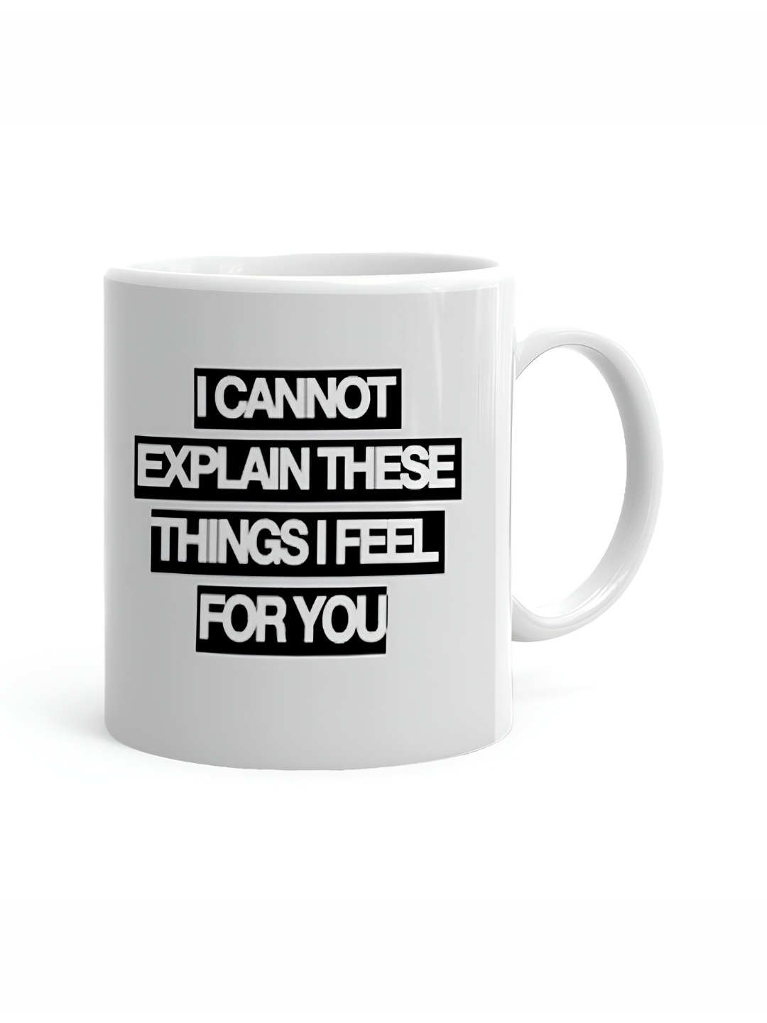 

Khakee White & Black Printed Ceramic Glossy Mug 325 ml