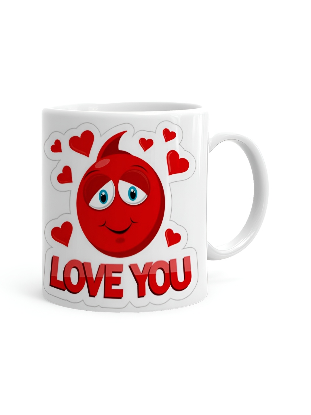 

Khakee White & Red Printed Ceramic Glossy Mugs