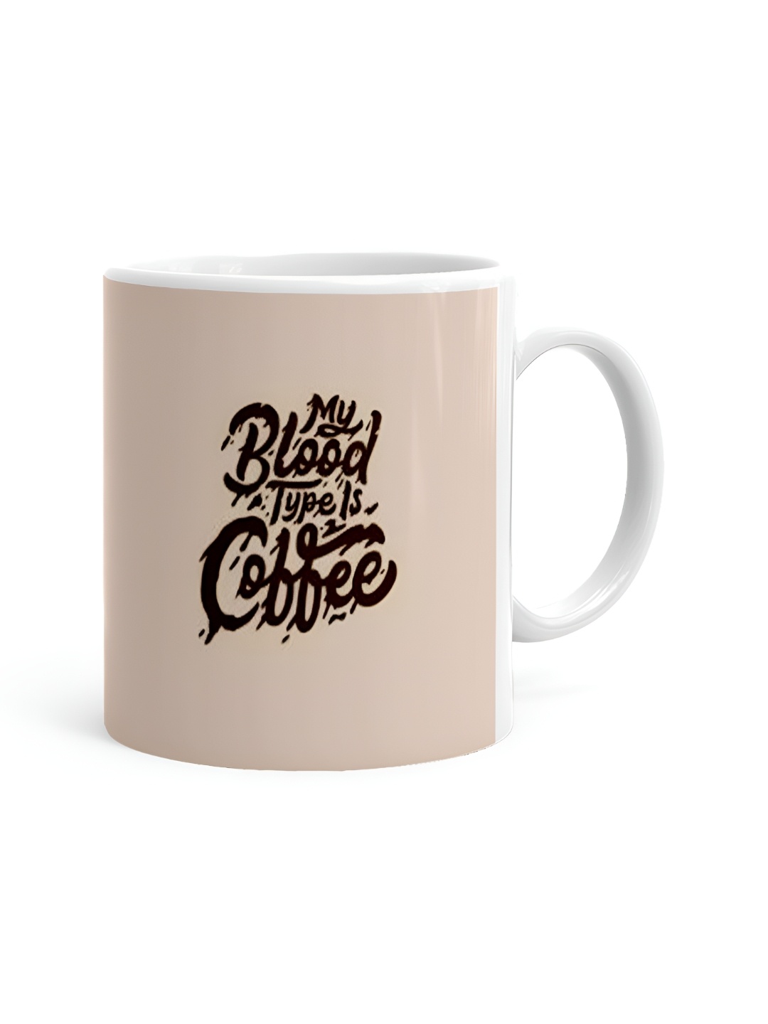 

Khakee White & Beige Printed Ceramic Glossy Mugs 325 ml