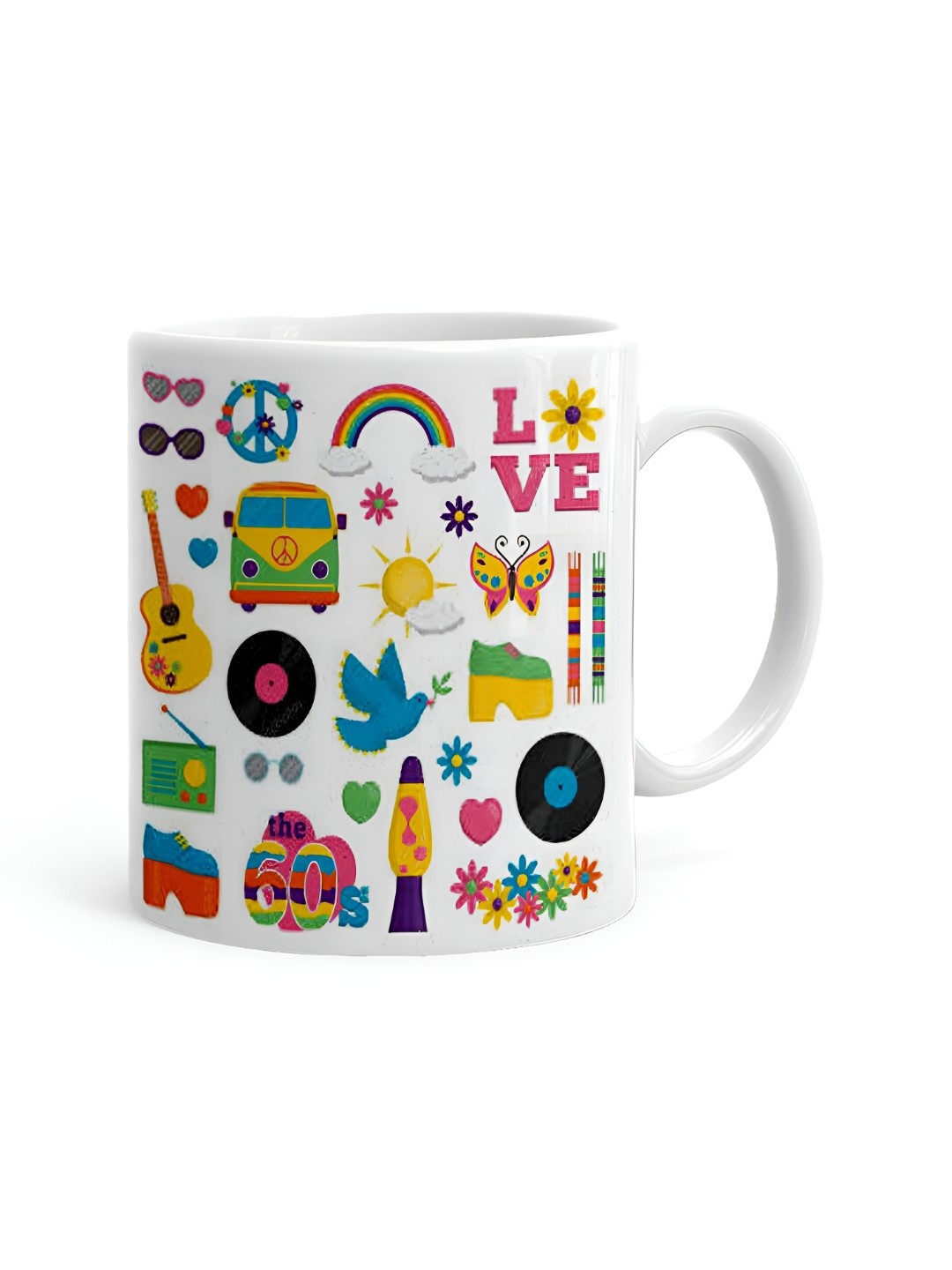 

Khakee White & Yellow Printed Ceramic Glossy Cup