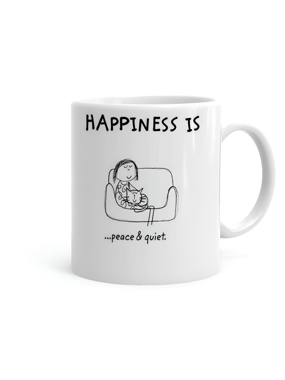 

Khakee White & Black Printed Microwave Safe Ceramic Glossy Mug 325 ml
