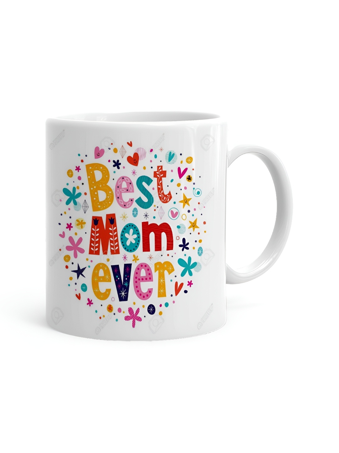 

Khakee White & Red Printed Ceramic Glossy Mugs 325 ml