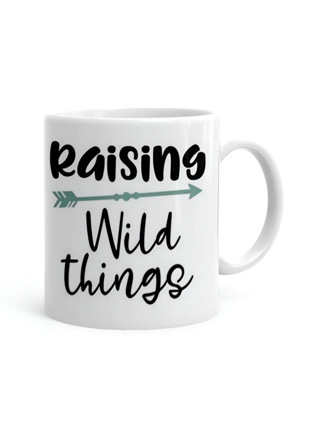 

Khakee White & Black Printed Ceramic Glossy Mug 325 ML