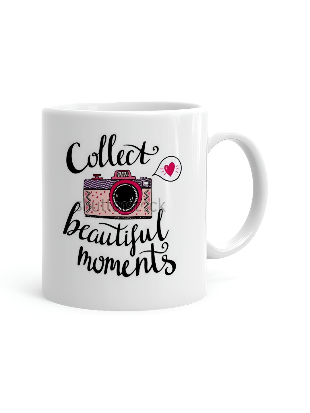 

Khakee White & Black Printed Ceramic Glossy Mug 325 ML