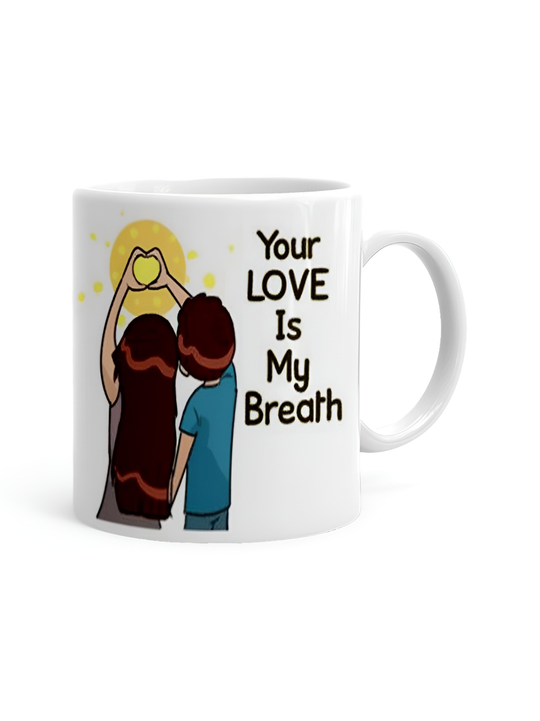 

Khakee White & Pink Printed Microwave Safe Ceramic Glossy Mug 325 ml