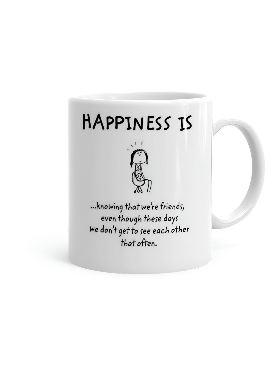 

Khakee White & Black Printed Microwave Safe Ceramic Glossy Mug 325 ml