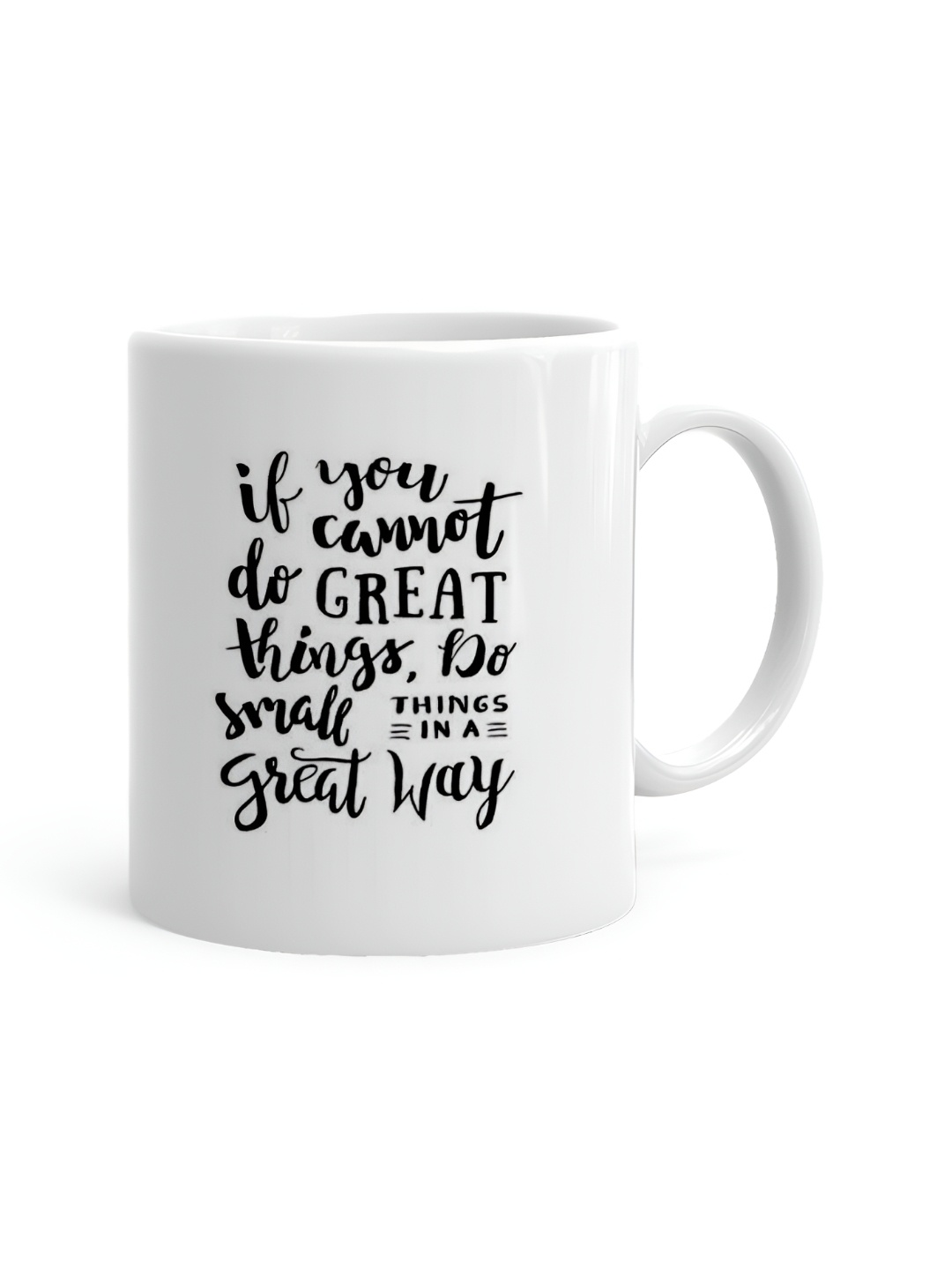 

Khakee White & Black Printed Microwave Safe Ceramic Glossy Mug 325 ml