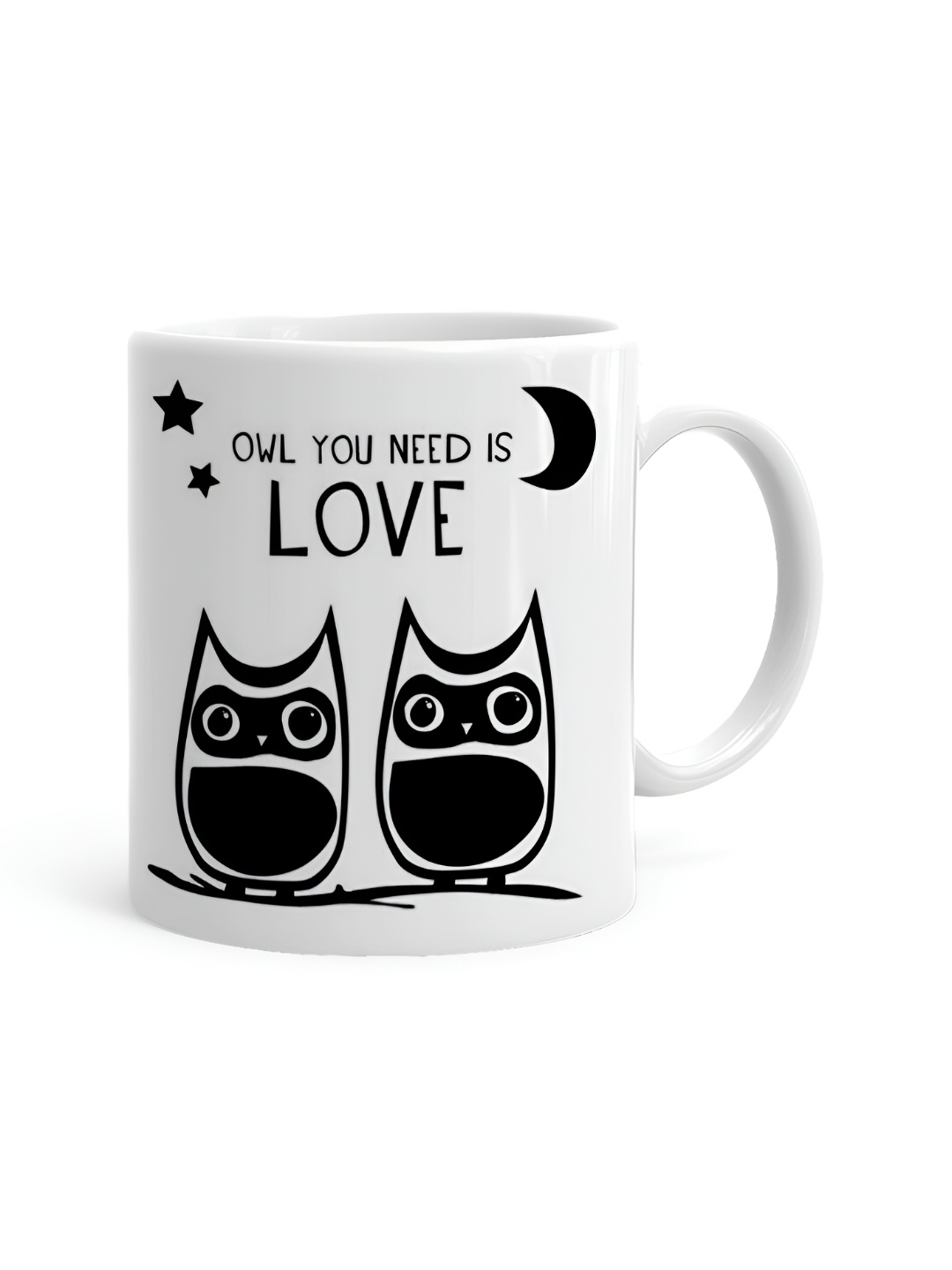 

Khakee White & Black Printed Ceramic Glossy Mug 325 ML