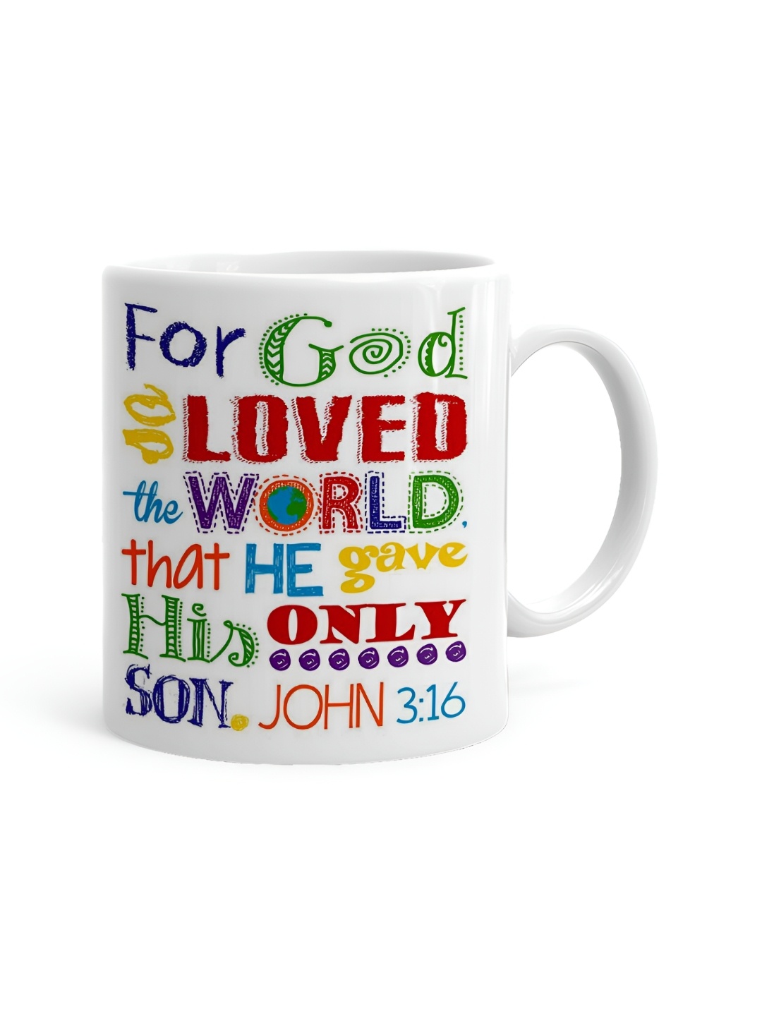 

Khakee White & Red Printed Microwave Safe Ceramic Glossy Mug 325 ml