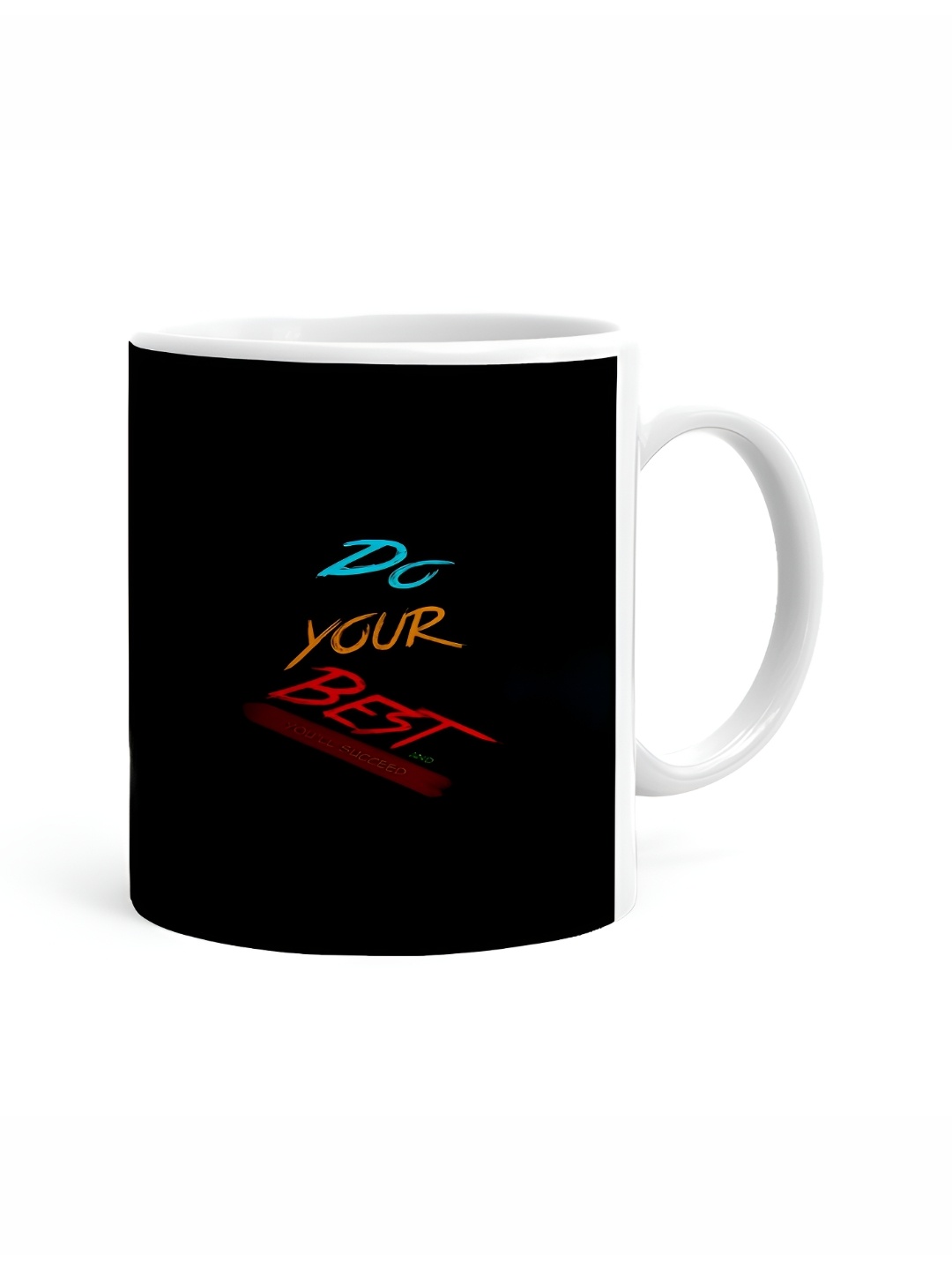 

Khakee White & Black Printed Ceramic Glossy Mug 325 ML