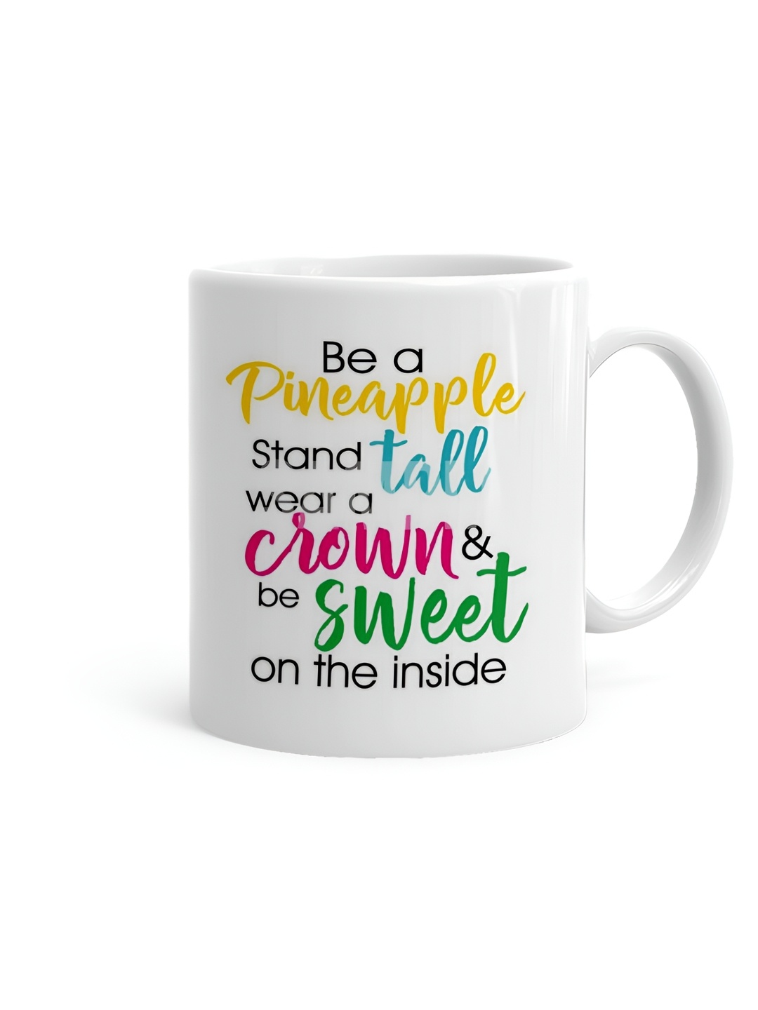

Khakee White & Yellow Printed Ceramic Glossy Mug 325 ML