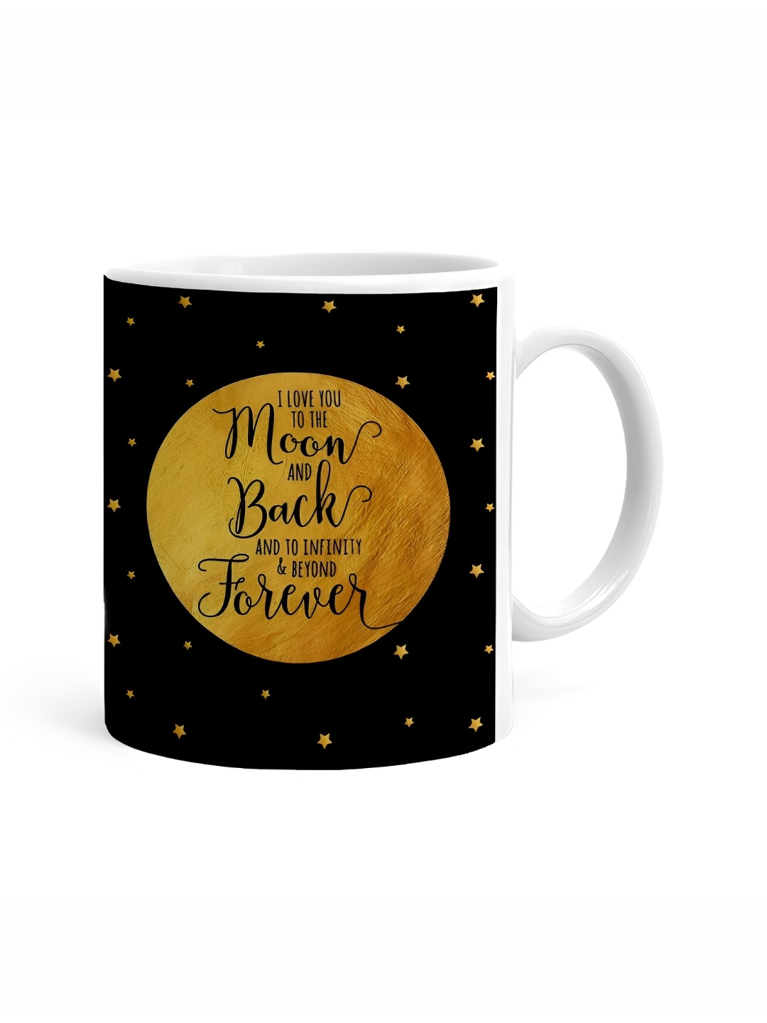 

Khakee White & Black Printed Ceramic Glossy Mug 325 ML