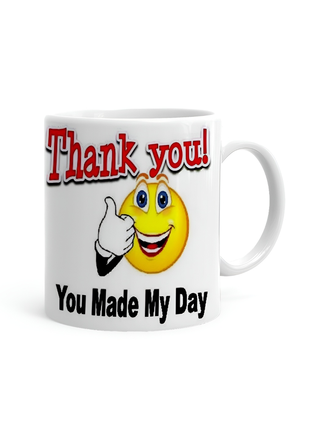 

Khakee White & Yellow Printed Ceramic Glossy Microwave Safe Mug 325ml