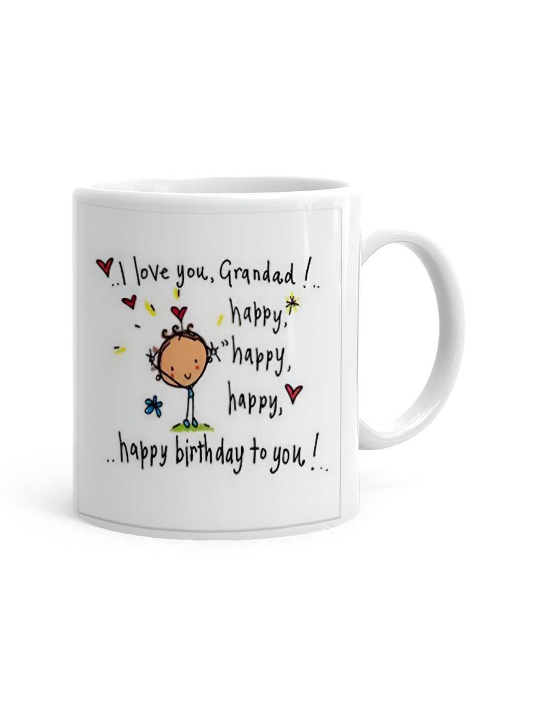 

Khakee White & Black Printed Microwave Safe Ceramic Glossy Mug 325 ml