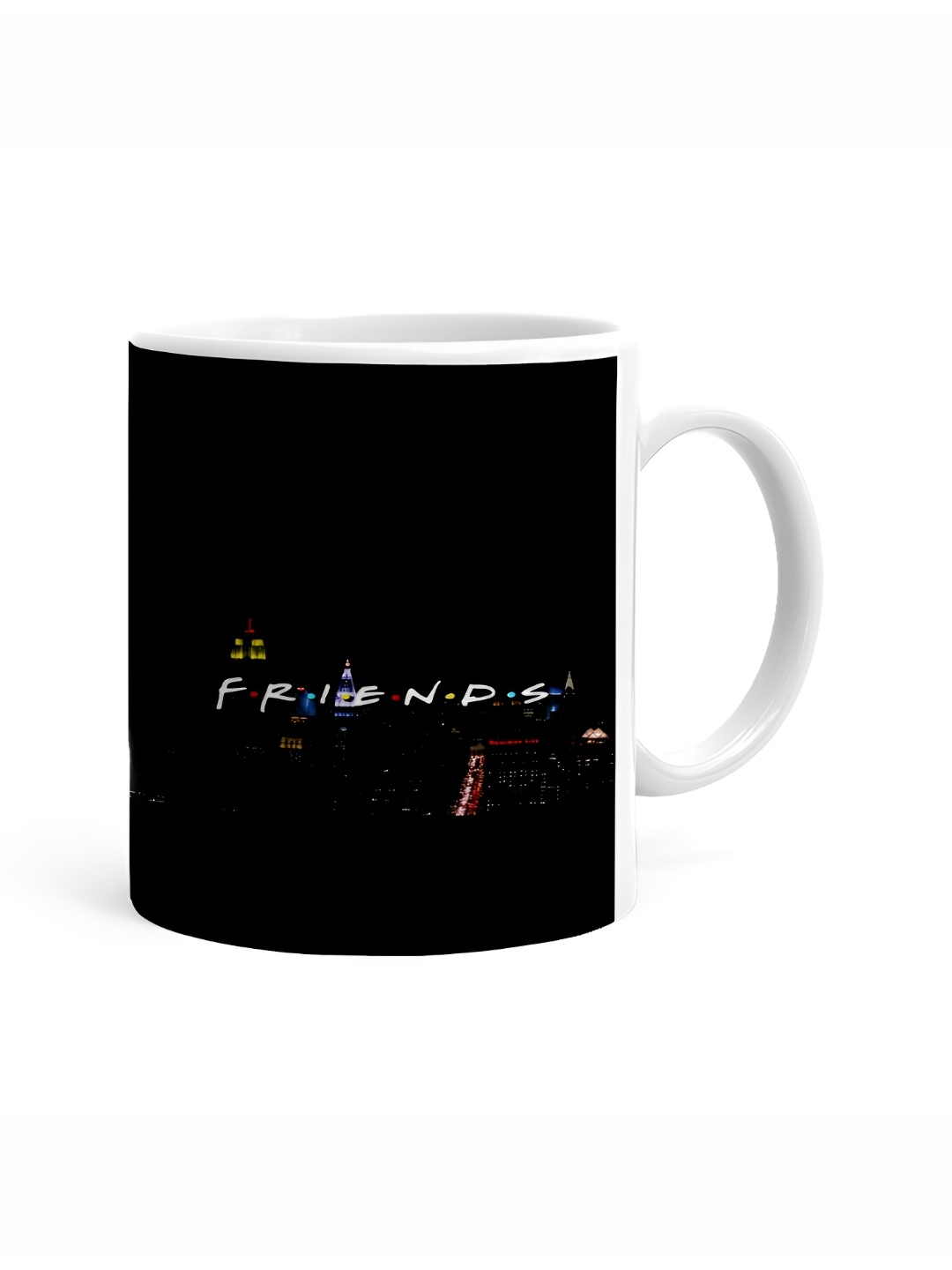 

Khakee White & Black Printed Ceramic Glossy Mug 325 ml