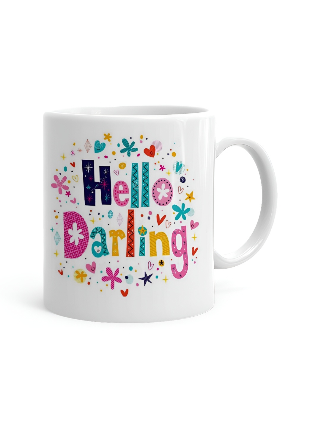 

Khakee White & Blue Text or Slogans Printed Glossy Microwave Safe Mugs 325ml