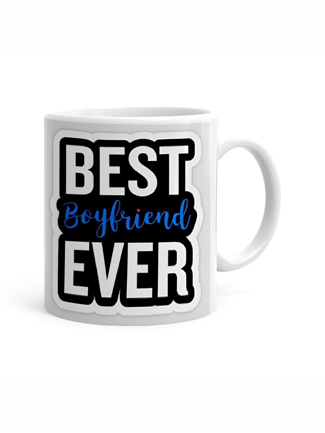 

Khakee White & Black Printed Ceramic Glossy Mug 325 ML