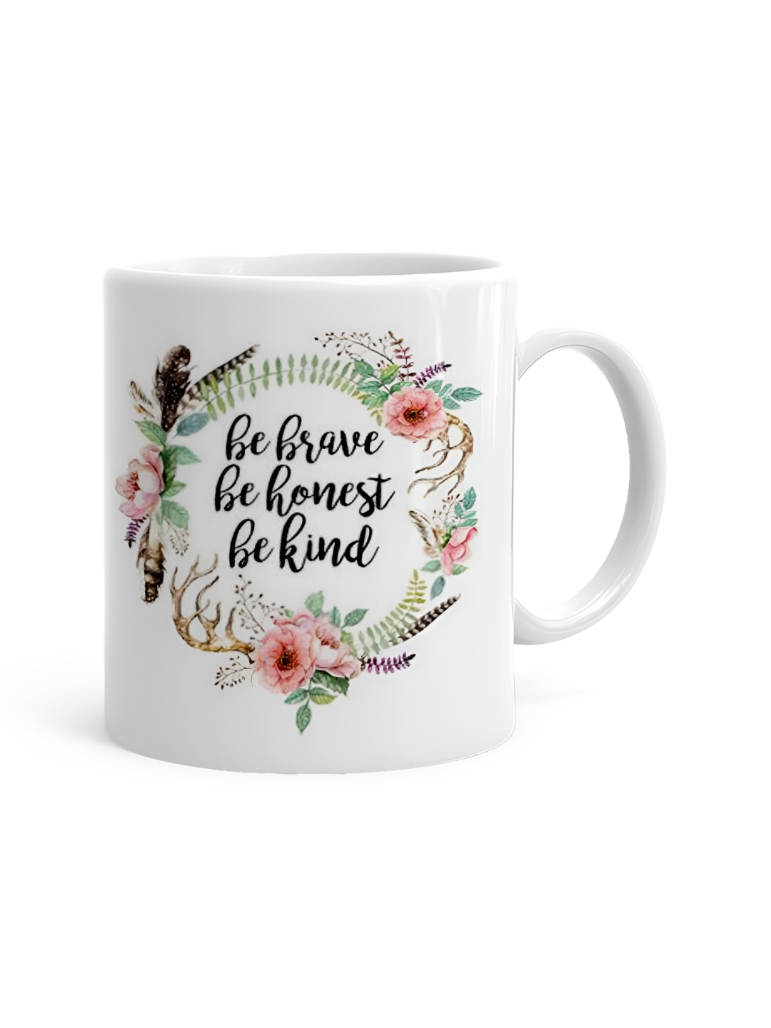 

Khakee White & Black Printed Ceramic Glossy Microwave Safe Mug 325ml