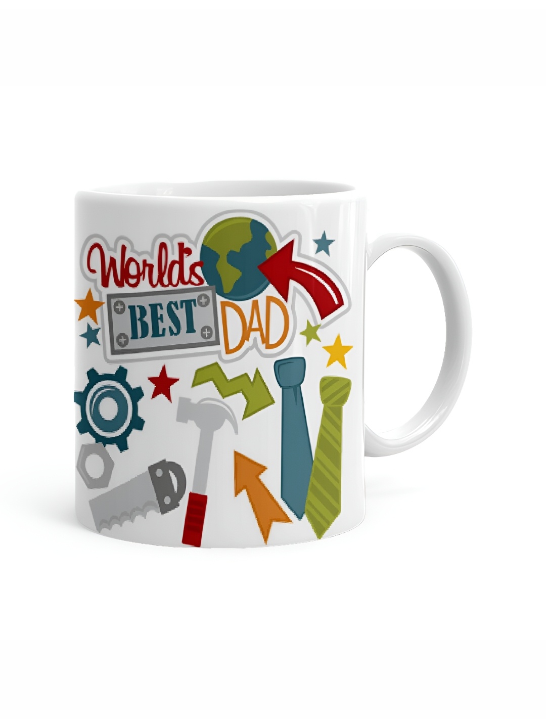 

Khakee White & Green Text or Slogans Printed Ceramic Glossy Mug 325 ML
