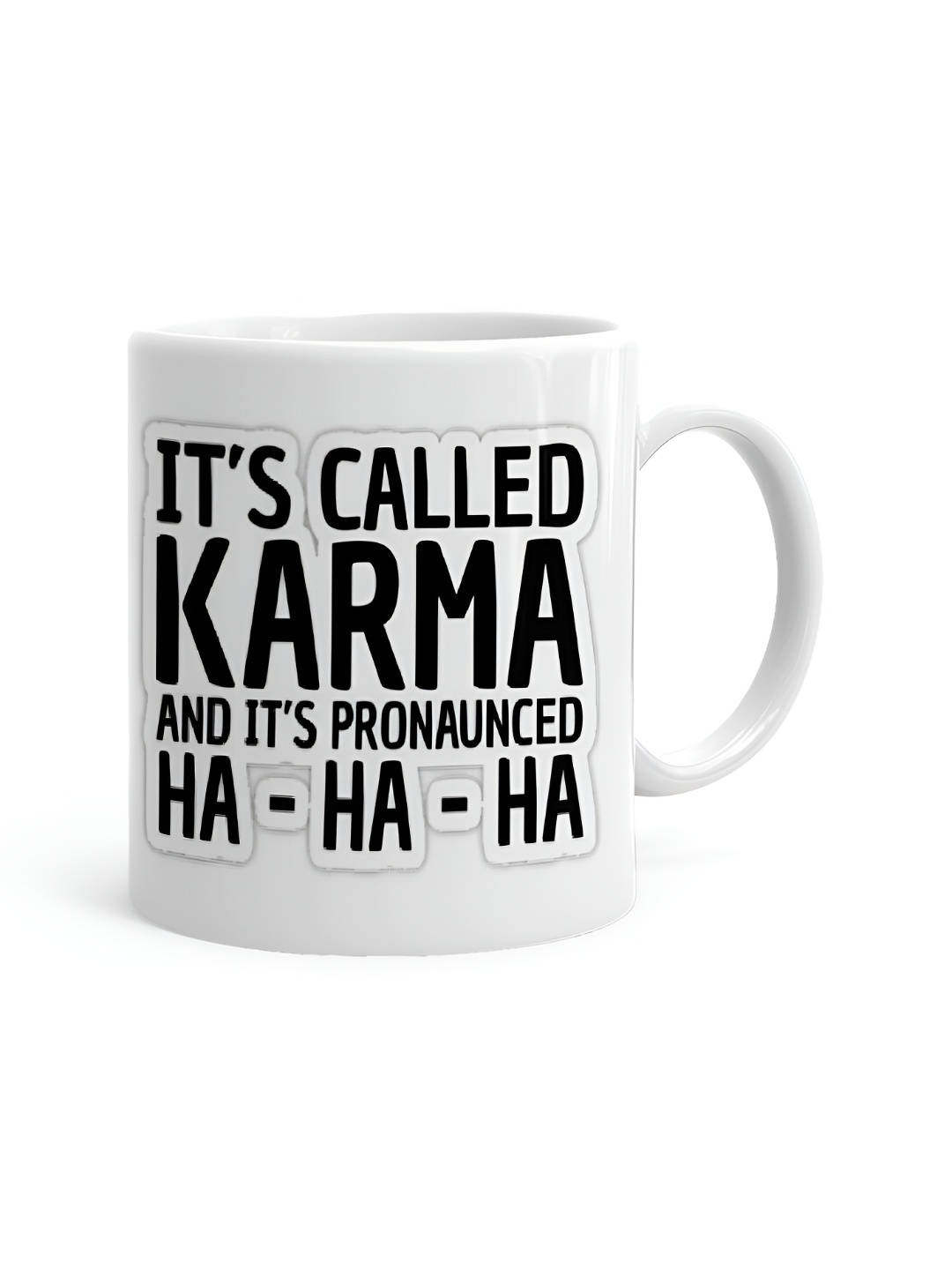 

Khakee White & Black Printed Ceramic Glossy Mug 325 ML