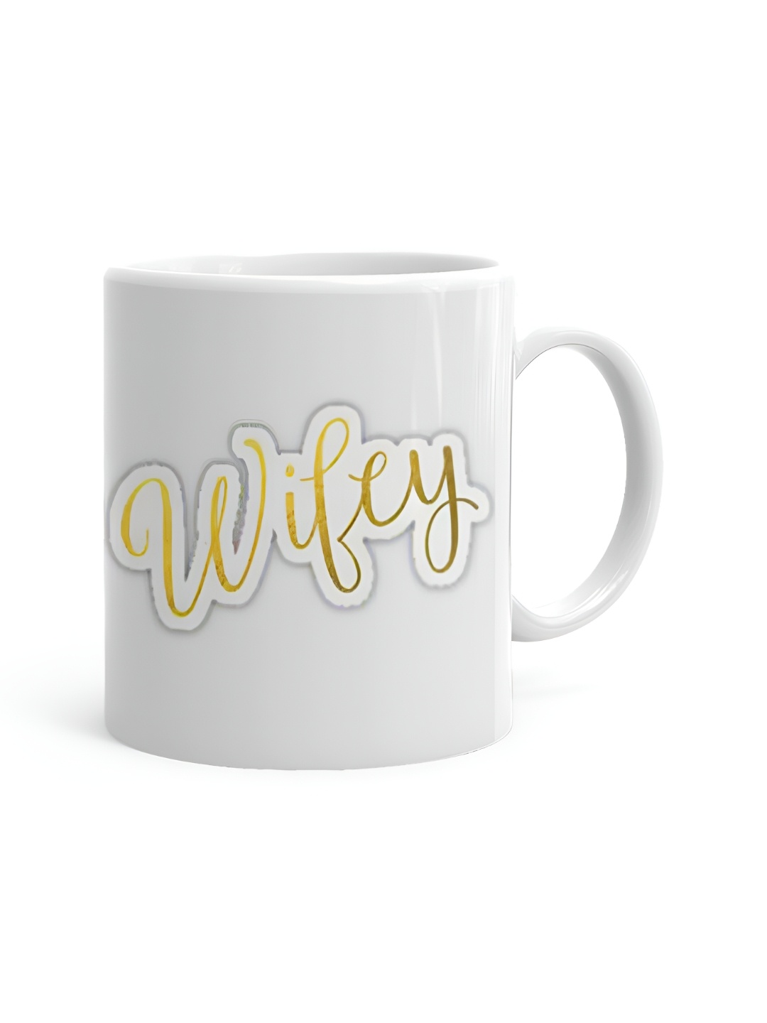 

Khakee White & Yellow Text or Slogans Printed Ceramic Glossy Mug 325 ml