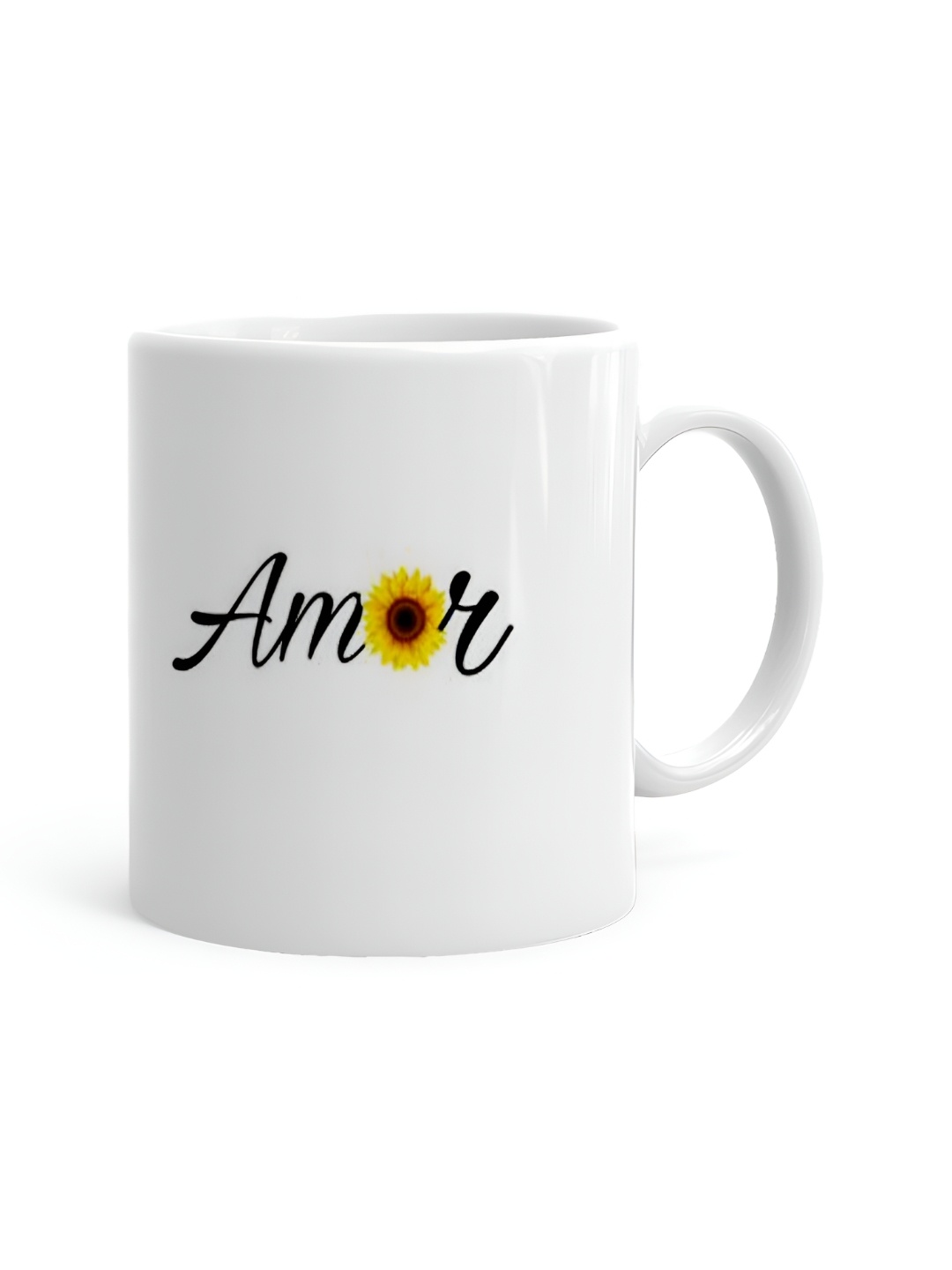 

Khakee White & Black Text or Slogans Printed Ceramic Glossy Mugs 325 ml
