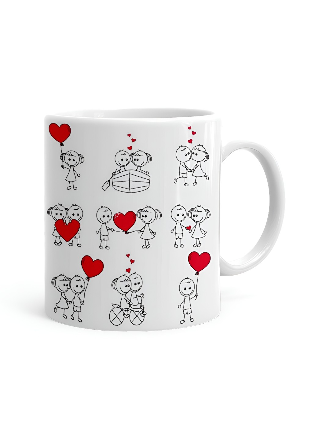 

Khakee White & Black Printed Glossy Microwave Safe Mugs 325ml