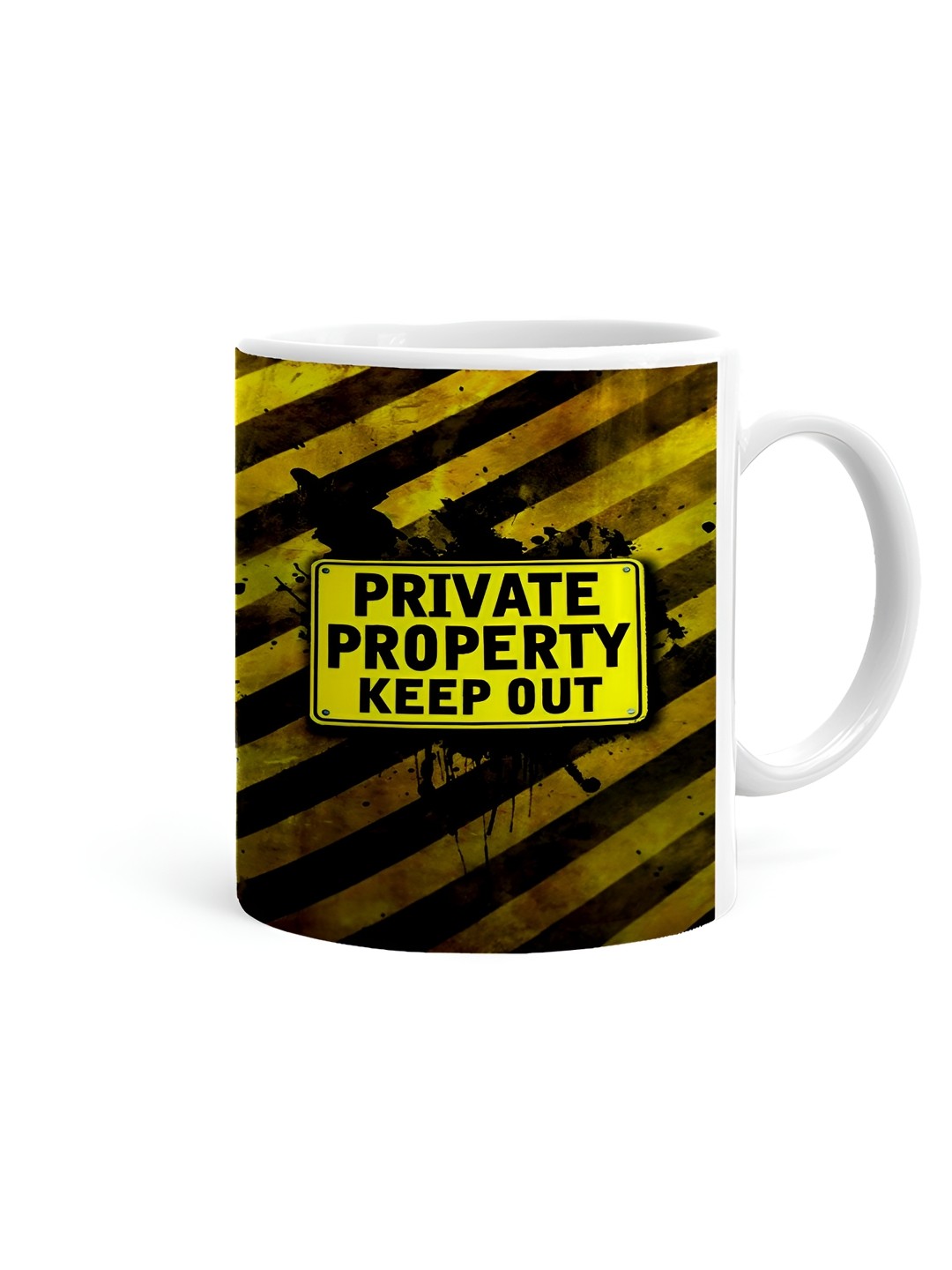 

Khakee White & Yellow Printed Ceramic Glossy Microwave Safe Mug 325ml
