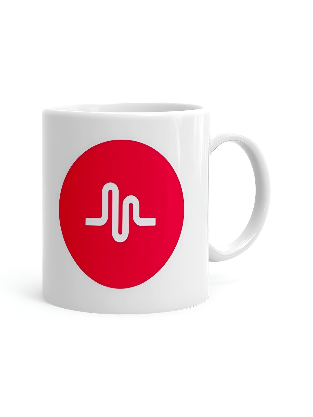 

Khakee White & Red Printed Microwave Safe Ceramic Glossy Mug 325 ml