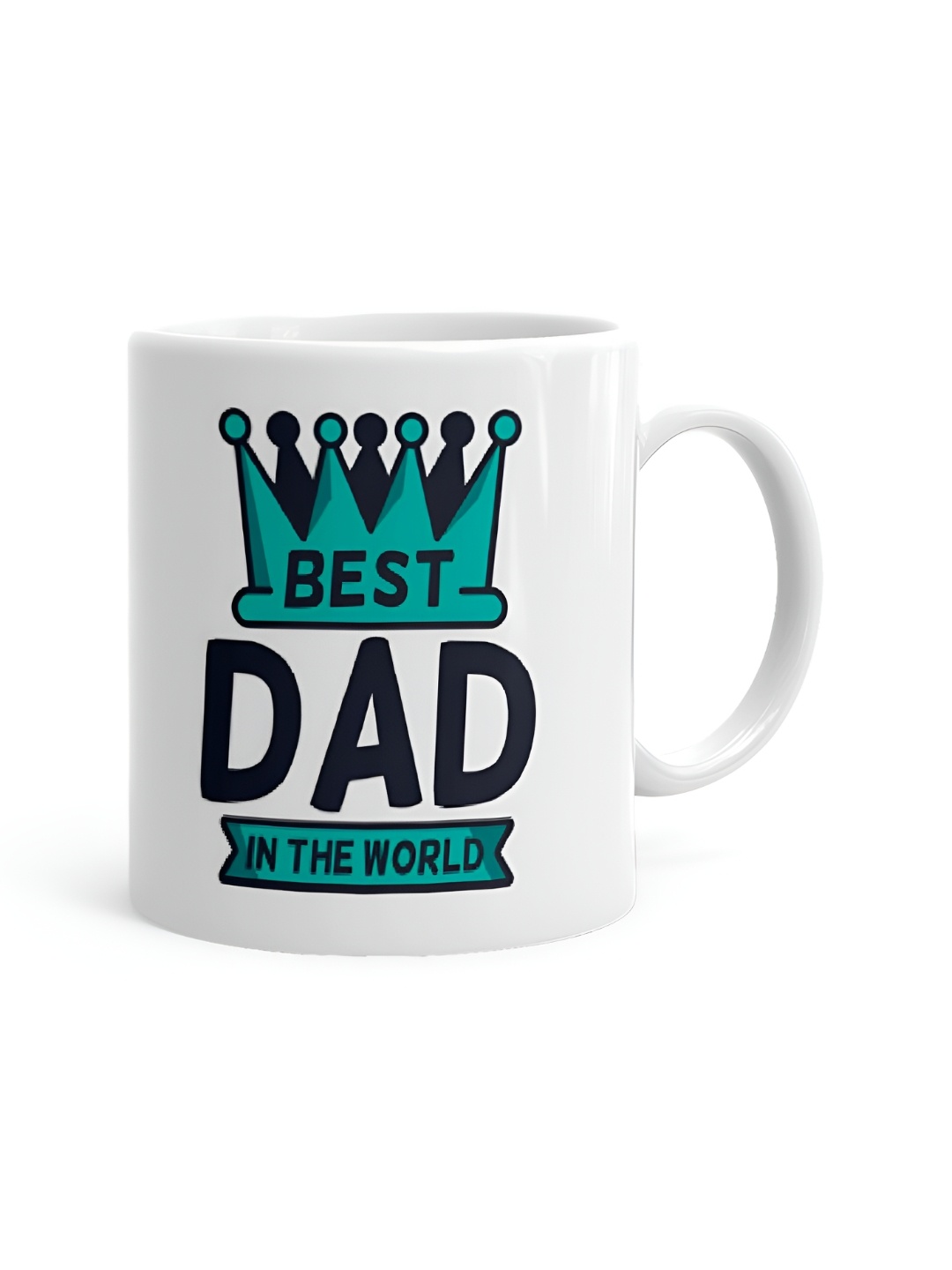 

Khakee White & Green Printed Microwave Safe Ceramic Glossy Mug 325 ml