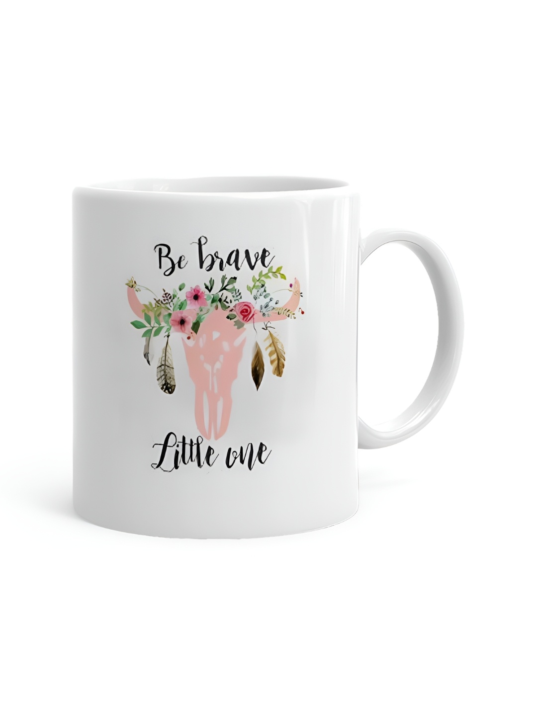 

Khakee White & Pink Text or Slogans Printed Ceramic Glossy Mug 325 ML
