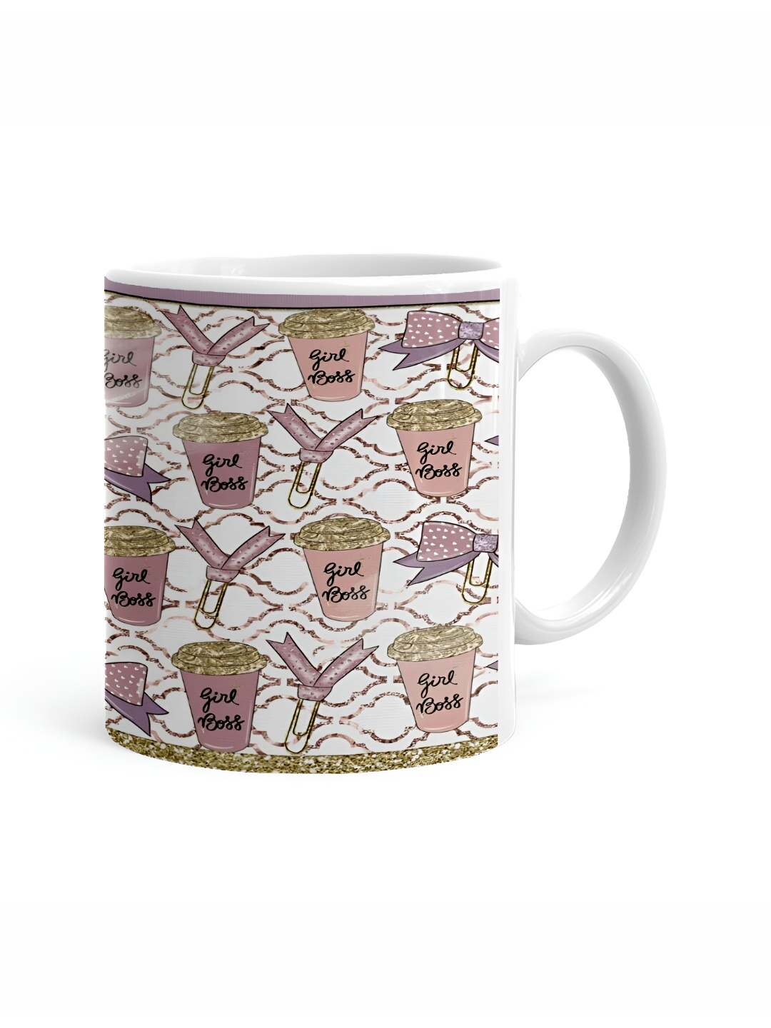 

Khakee White & Purple Printed Ceramic Glossy Mug 325 ml
