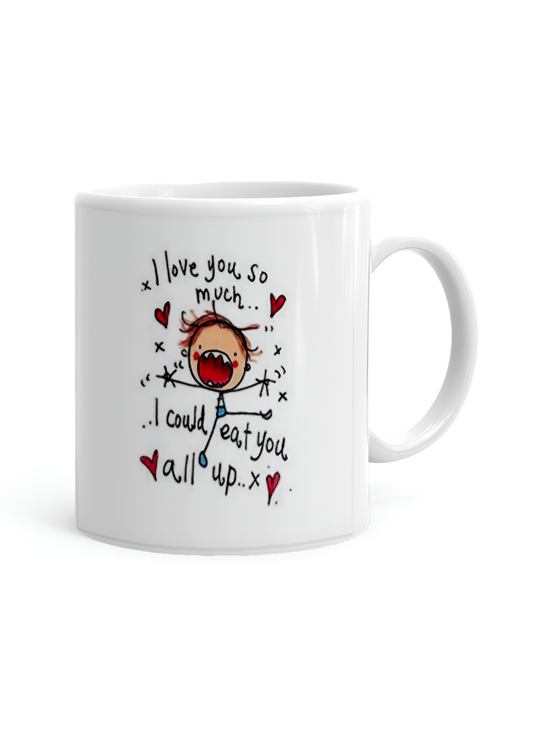

Khakee White & Black Printed Microwave Safe Ceramic Glossy Mug 325 ml