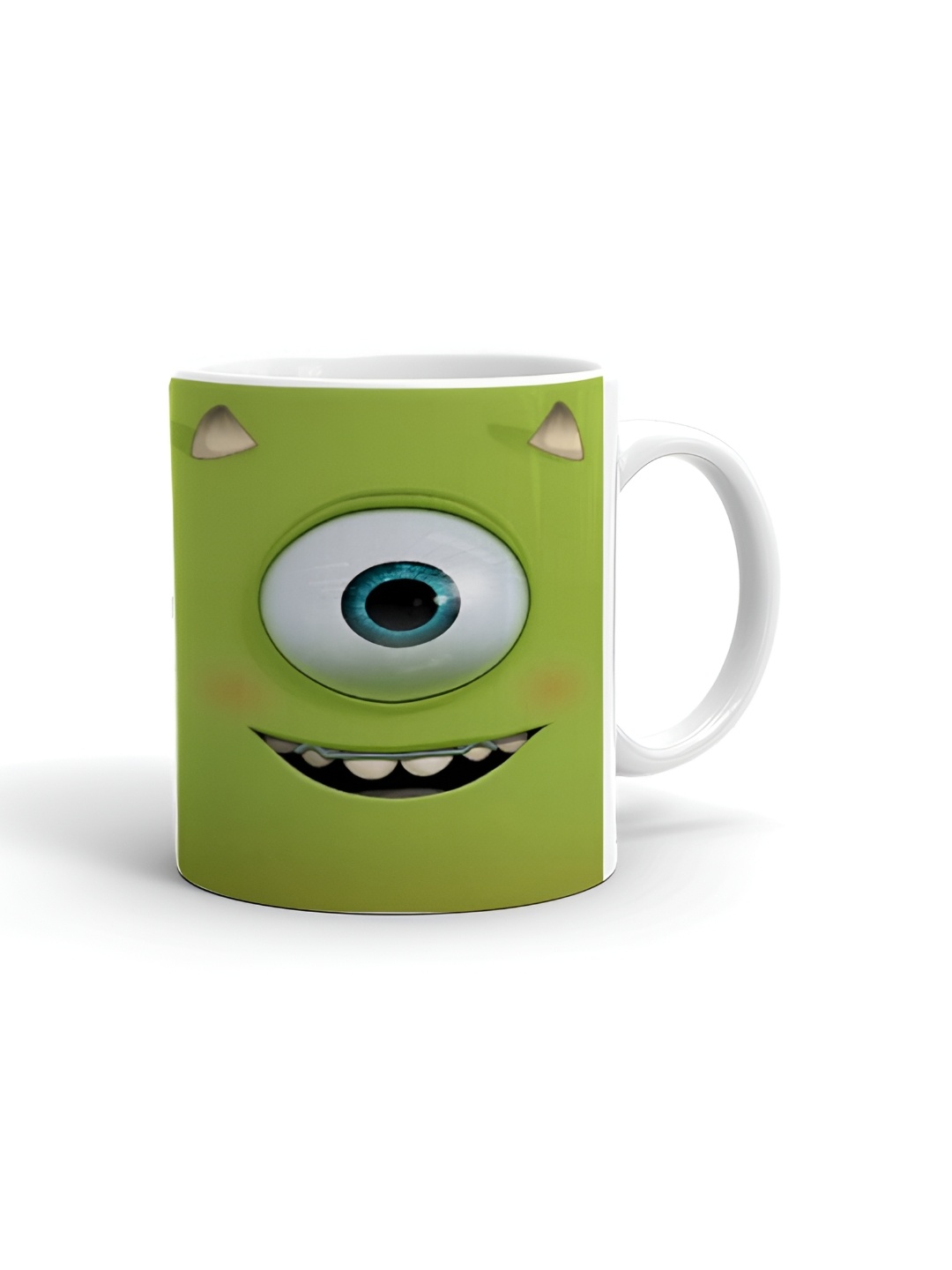 

Khakee White & Green Printed Microwave Safe Ceramic Glossy Mug 325 ml