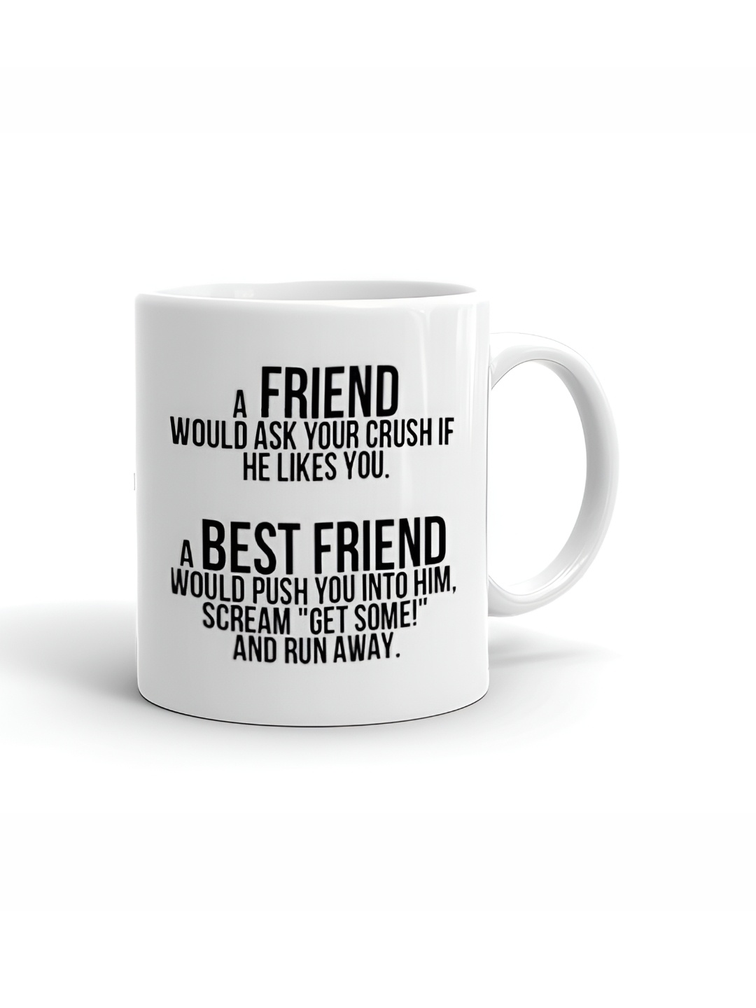 

Khakee White & Black Text or Slogans Printed Ceramic Glossy Mug 325 ml
