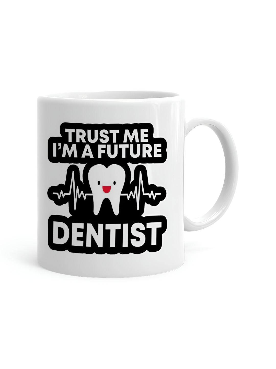 

Khakee White & Black Text or Slogans Printed Ceramic Glossy Mugs 325 ml
