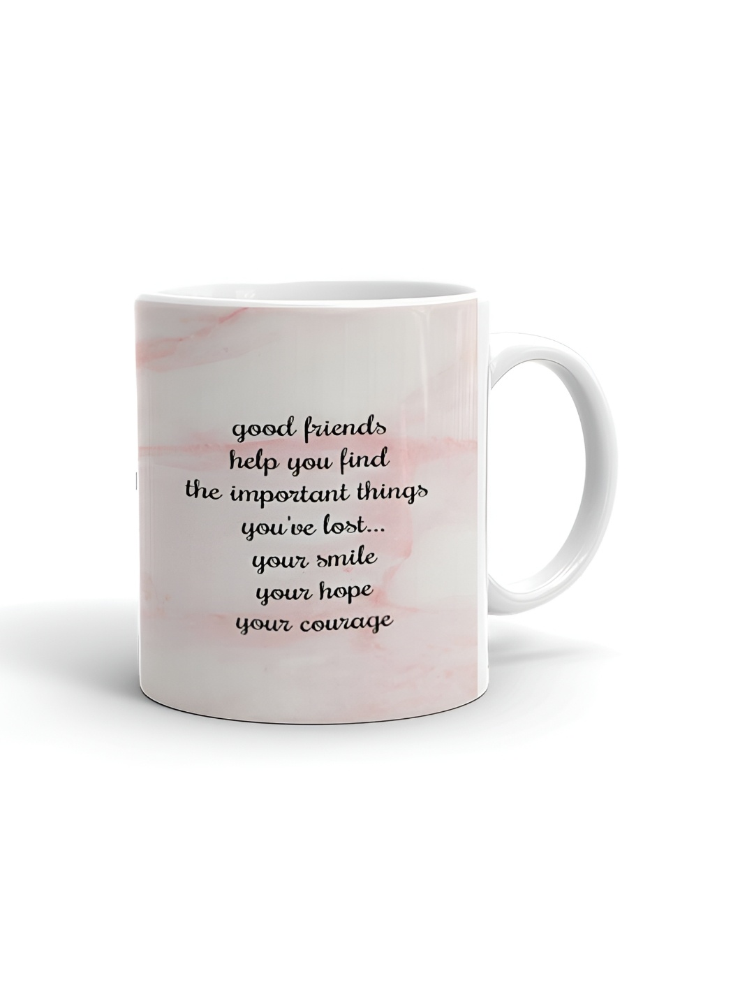 

Khakee White & Pink Text or Slogans Printed Ceramic Glossy Mugs 325 ml