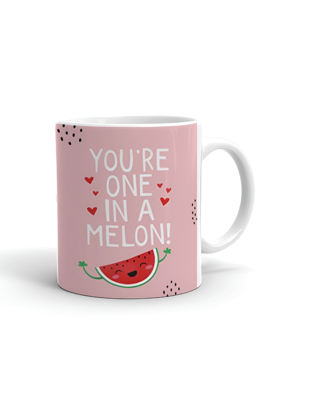 

Khakee White & Pink Text or Slogans Printed Ceramic Glossy Mug 325 ML