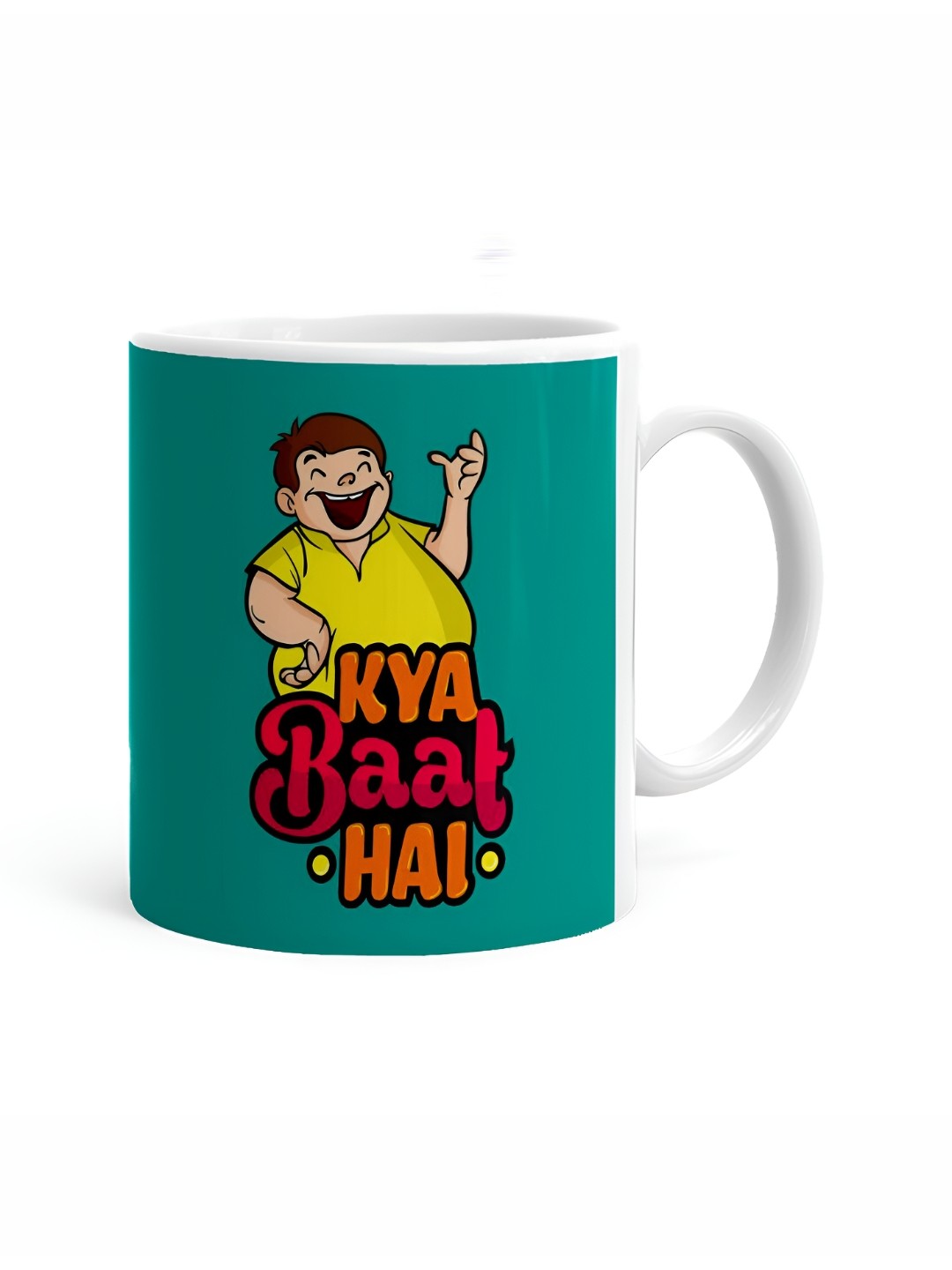 

Khakee White & Green Printed Ceramic Glossy Mugs