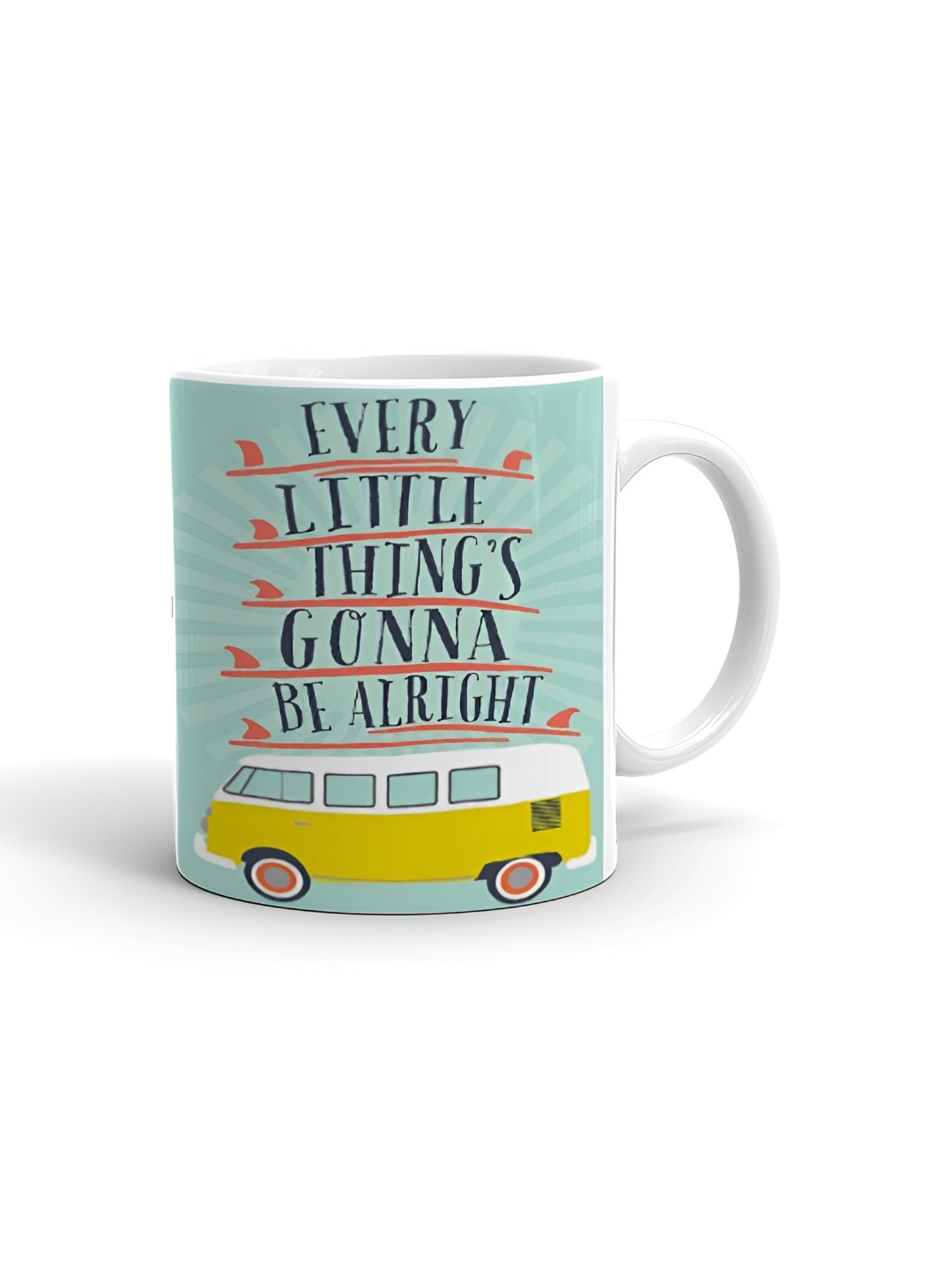 

Khakee White & Green Text or Slogans Printed Ceramic Glossy Mug 325 ml