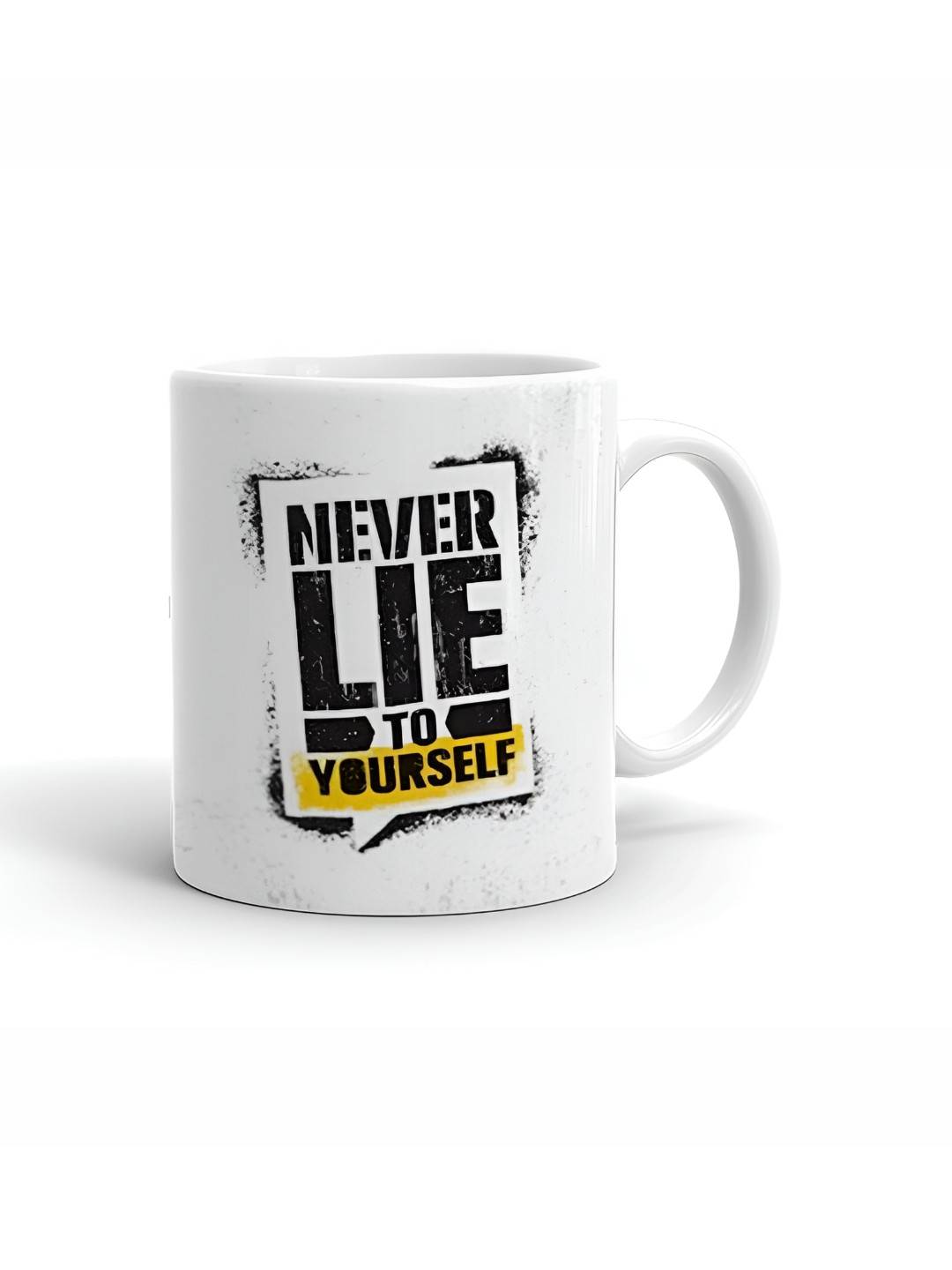 

Khakee White & Black Text or Slogans Printed Microwave Safe Ceramic Glossy Mug 325 ml